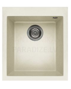 ELLECI stone mass kitchen sink QUADRA 100 Bianco Antico 41x50 cm