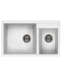 ELLECI akmens masas virtuves izlietne QUADRA 440 Bianco 81.5x50 cm