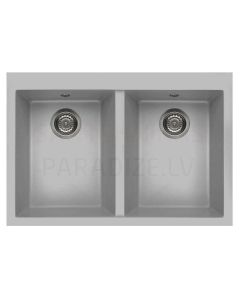 ELLECI stone mass kitchen sink QUADRA 340 Aluminium 80x53 cm