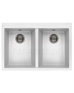 ELLECI akmens masas virtuves izlietne QUADRA 340 Bianco 80x53 cm