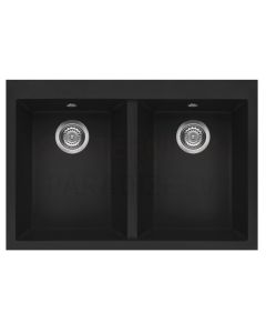 ELLECI stone mass kitchen sink QUADRA 340 Nero 80x53 cm