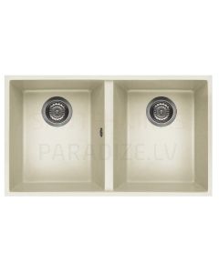 ELLECI akmens masas virtuves izlietne QUADRA 350 UNDERMOUNT Bianco Antico 76x43.5 cm