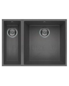 ELLECI akmens masas virtuves izlietne QUADRA 150 UNDERMOUNT Titanium 56x44 cm