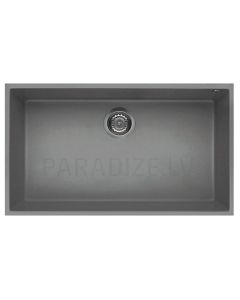 ELLECI akmens masės virtuvės kriauklė QUADRA 130 UNDERMOUNT Light grey 76x44 cm