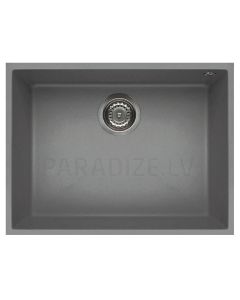 ELLECI akmens masės virtuvės kriauklė QUADRA 110 UNDERMOUNT Light grey 58x44 cm