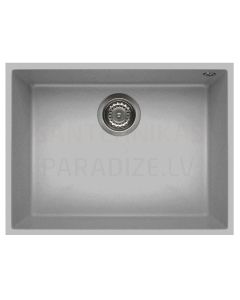 ELLECI akmens masės virtuvės kriauklė QUADRA 110 UNDERMOUNT Aluminium 58x44 cm