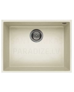 ELLECI stone mass kitchen sink QUADRA 110 UNDERMOUNT Bianco Antico 58x44 cm