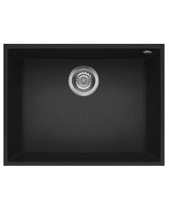 ELLECI akmens masės virtuvės kriauklė QUADRA 110 UNDERMOUNT Nero 58x44 cm