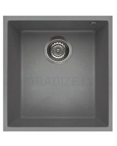 ELLECI akmens masės virtuvės kriauklė QUADRA 100 UNDERMOUNT Light grey 38x44 cm