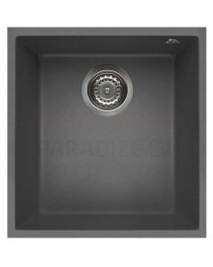 ELLECI akmens masas virtuves izlietne QUADRA 100 UNDERMOUNT Titanium 38x44 cm