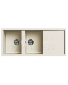 ELLECI akmens masas virtuves izlietne UNICO 500 Bianco Antico 116x50 cm