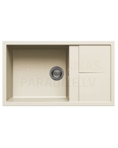 ELLECI akmens masas virtuves izlietne UNICO 410 Bianco Antico 86x50 cm