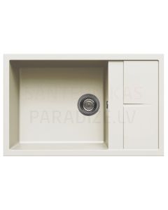 ELLECI akmens masas virtuves izlietne UNICO 310 Bianco Antico 78x50 cm