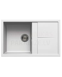 ELLECI akmens masas virtuves izlietne UNICO 300 Bianco 79x50 cm