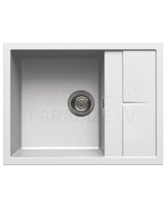 ELLECI akmens masas virtuves izlietne UNICO 125 Bianco 65x50 cm