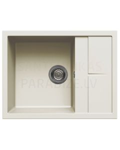 ELLECI akmens masas virtuves izlietne UNICO 125 Bianco Antico 65x50 cm