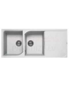 ELLECI akmens masas virtuves izlietne EGO 500 Bianco 116x50 cm