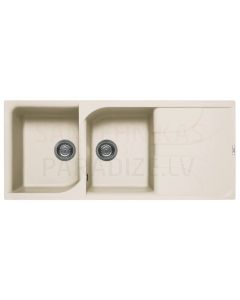 ELLECI akmens masas virtuves izlietne EGO 500 Bianco Antico 116x50 cm