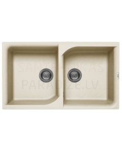 ELLECI akmens masas virtuves izlietne EGO 450 Bianco Antico 86x50 cm