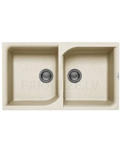 ELLECI stone mass kitchen sink EGO 450 Bianco Antico 86x50 cm