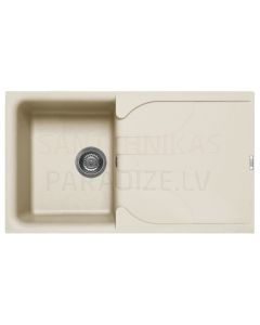 ELLECI akmens masas virtuves izlietne EGO 400 Bianco Antico 86x50 cm