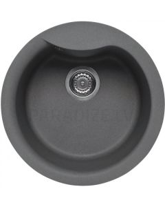 ELLECI akmens masas virtuves izlietne EGO ROUND Titanium 48.5x48.5 cm