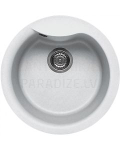 ELLECI akmens masas virtuves izlietne EGO ROUND Bianco 48.5x48.5 cm