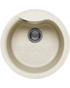 ELLECI stone mass kitchen sink EGO ROUND Bianco Antico 48.5x48.5 cm