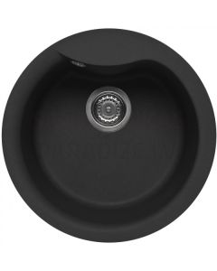 ELLECI stone mass kitchen sink EGO ROUND Nero 48.5x48.5 cm