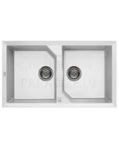ELLECI akmens masas virtuves izlietne TEKNO 450 Bianco 86x50 cm