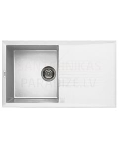 ELLECI akmens masas virtuves izlietne TEKNO 400 Bianco 86x50 cm