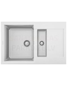 ELLECI akmens masas virtuves izlietne EASY 325 Bianco 78x50 cm