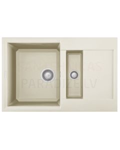 ELLECI akmens masas virtuves izlietne EASY 325 Bianco Antico 78x50 cm