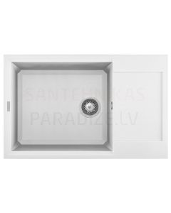 ELLECI akmens masas virtuves izlietne EASY 310 Bianco 78x50 cm