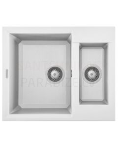 ELLECI akmens masas virtuves izlietne EASY 150 Bianco 60x50 cm