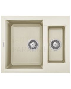 ELLECI akmens masas virtuves izlietne EASY 150 Bianco Antico 60x50 cm