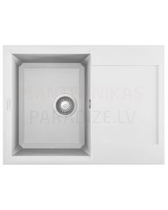 ELLECI akmens masas virtuves izlietne EASY 135 Bianco 68x50 cm