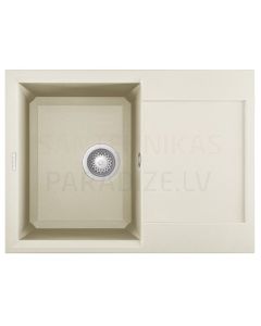 ELLECI akmens masas virtuves izlietne EASY 135 Bianco Antico 68x50 cm