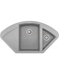 ELLECI akmens masės virtuvės kriauklė EASY CORNER Aluminium 105.7X57.5 cm