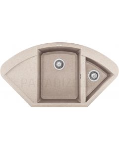 ELLECI akmens masas virtuves izlietne EASY CORNER Avena 105.7X57.5 cm