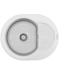 ELLECI akmens masas virtuves izlietne EASY ROUND 600 Bianco 60x47 cm