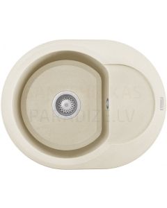 ELLECI stone mass kitchen sink EASY ROUND 600 Bianco Antico 60x47 cm