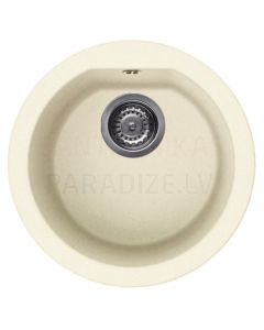 ELLECI stone mass kitchen sink FOX ROUND Bianco Antico 45x45 cm