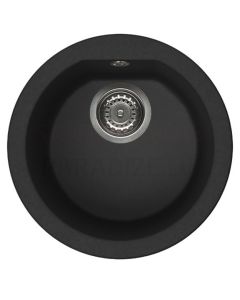 ELLECI stone mass kitchen sink FOX ROUND Nero 45x45 cm