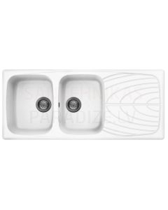 ELLECI stone mass kitchen sink MASTER 500 Bianco 116x50 cm