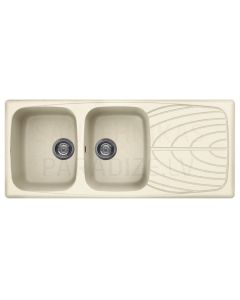 ELLECI stone mass kitchen sink MASTER 500 Bianco Antico 116x50 cm