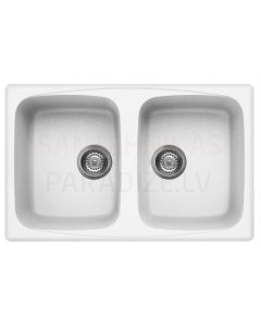 ELLECI stone mass kitchen sink MASTER 350 Bianco 79x50 cm