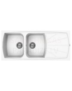 ELLECI stone mass kitchen sink LIVING 500 Bianco 116x50 cm