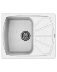 ELLECI stone mass kitchen sink LIVING 125 Bianco 61x50 cm