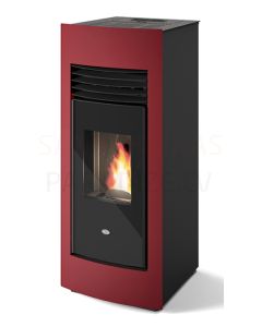 EVA CALOR granulu kamīns-krāsns ar gaisa plūsmas apkuri LETIZIA 15kW (sarkans)